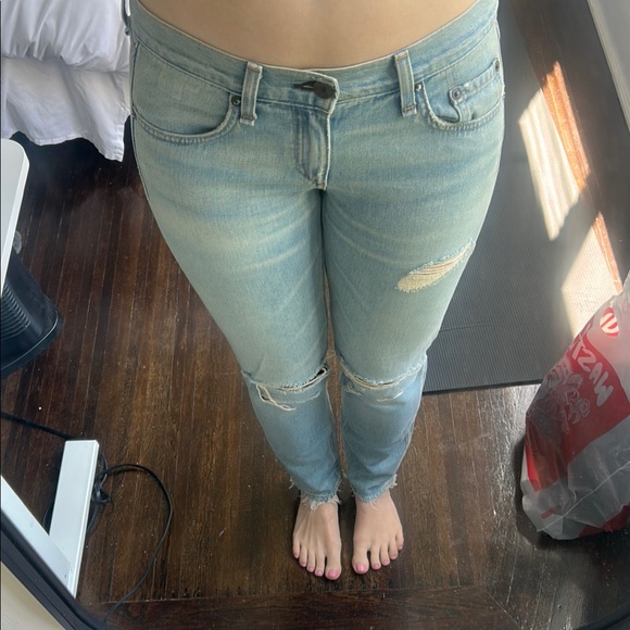 rag & bone Blue Straight Leg Jeans - “Boyfriend Jean” cut - Picture 2 of 10